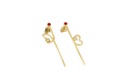 Hollow Heartbeat Enamel Drop Earrings